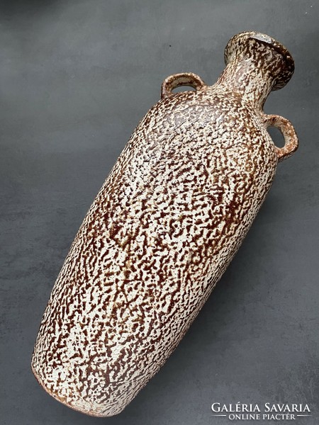 Iparművészeti két füles nagy méretű kerámia váza -Pesthidegkúti - Csizmadia Margit
