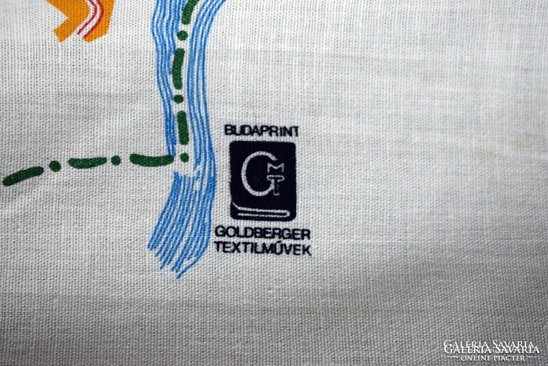 Budai járás térkép retro textil dekoráció 70 x 124 cm Budaprint Goldberger Textilművek