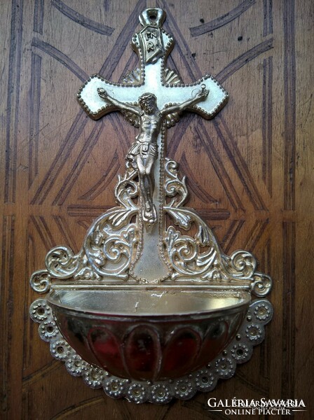 Old beautiful plastic holy water tank 15 cm high