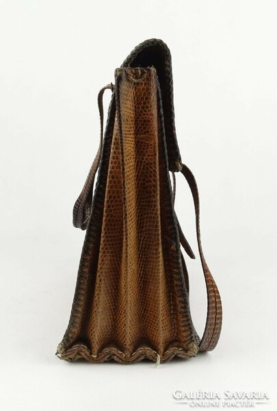 1K144 Antik barna eredeti kígyóbőr női táska