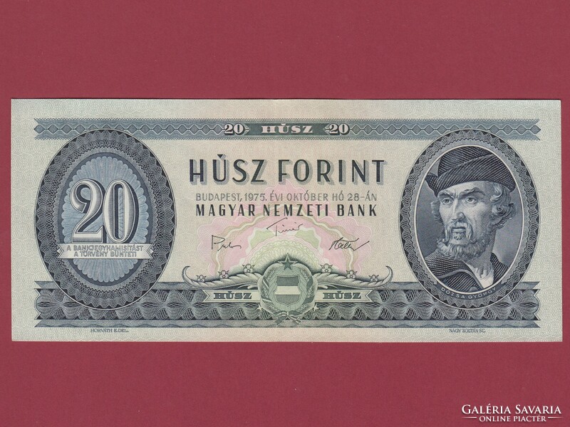 Népköztársaság Dózsa György 20 forint bankjegy 1975