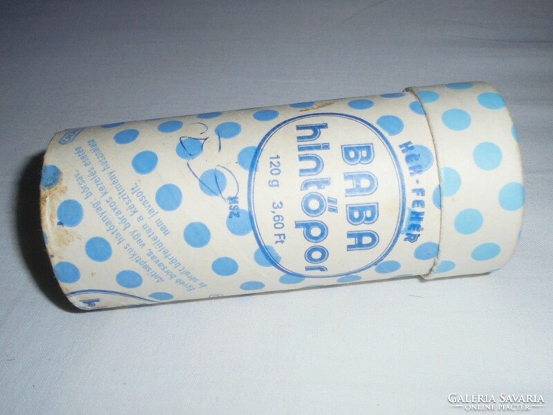 Retro blue white baby powder paper box - manufacturer caola - from the 1970s-1980s