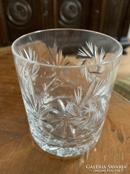 Polished crystal whiskey drinking glass 6 pcs
