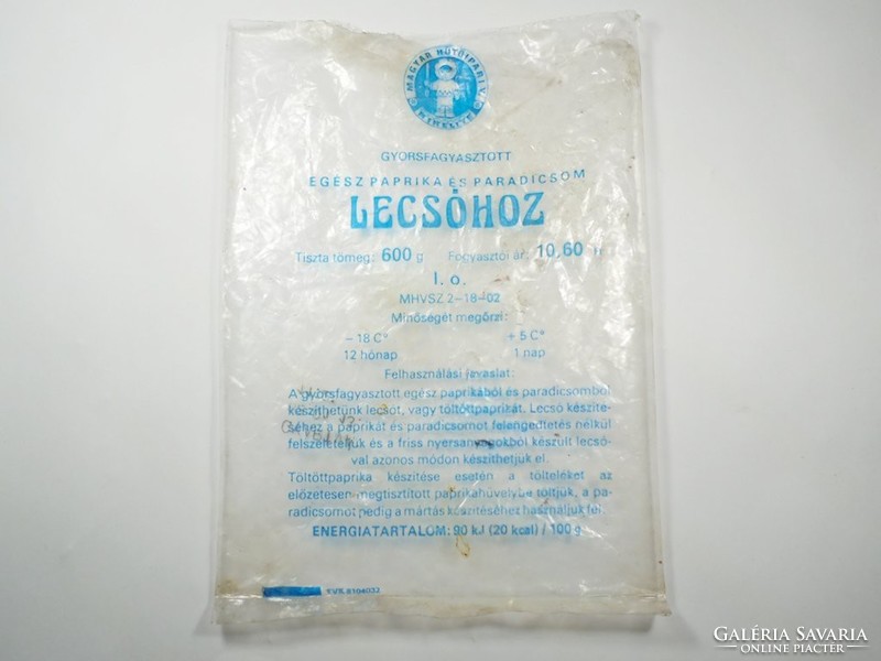 Retro quick-frozen whole peppers - nylon nylon bag - Hungarian refrigeration industry v. Mirelite - 1982