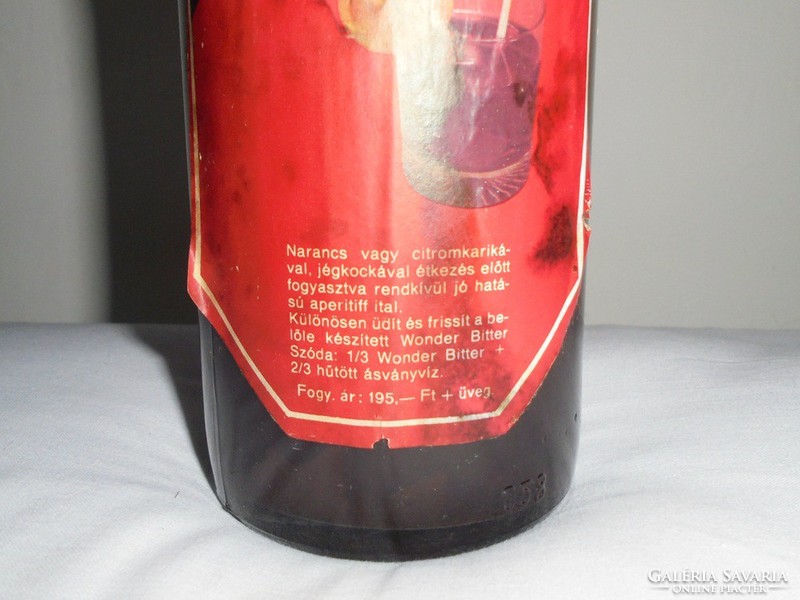 Retro wonder bitter drink wine drink glass bottle - goat sparks á.G. Poplar, unopened, 1980
