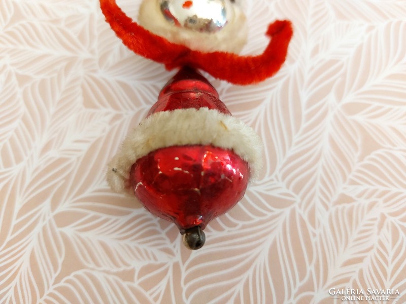 Old glass Christmas tree ornament Santa Claus red glass ornament