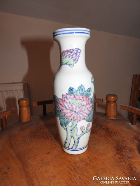 Porcelain vase with a Chinese lotus flower pattern