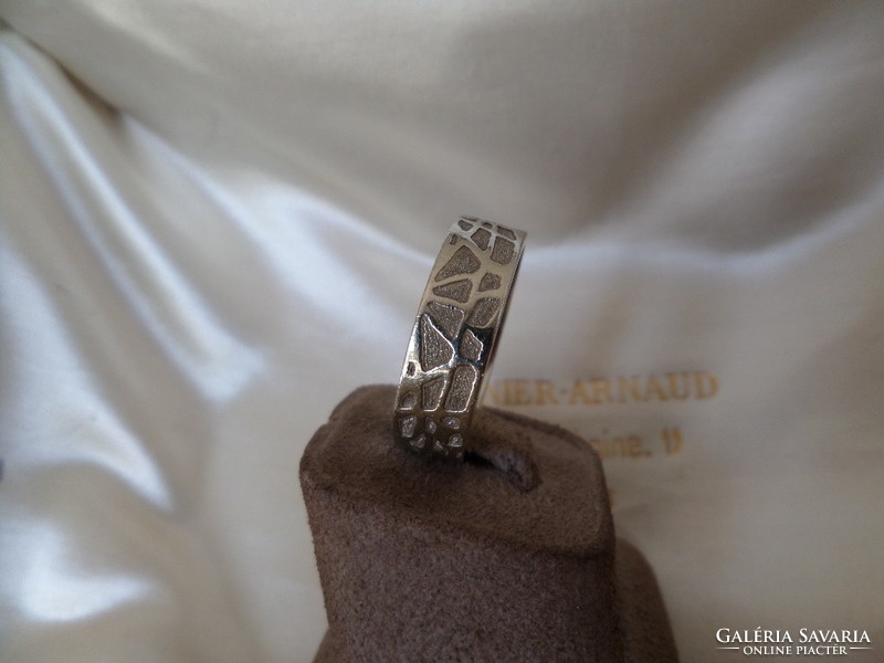 White gold modern designer ring