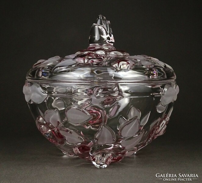 1K211 large walther glas glass sugar bowl with pink coloring