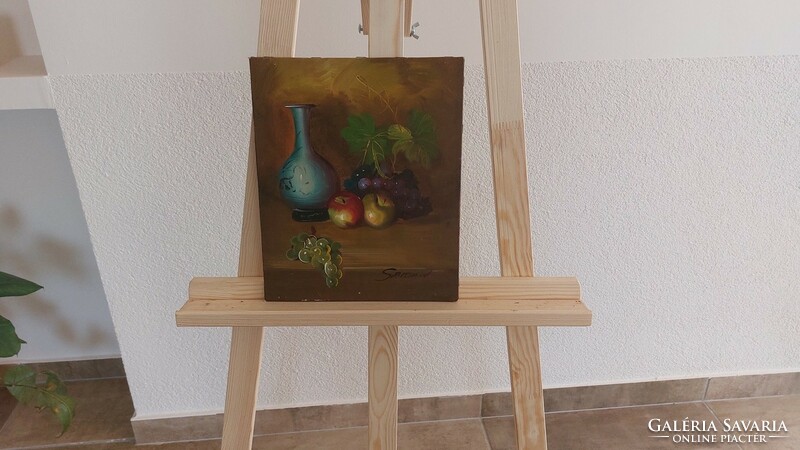 (K) small fruit still life painting 24x30 cm