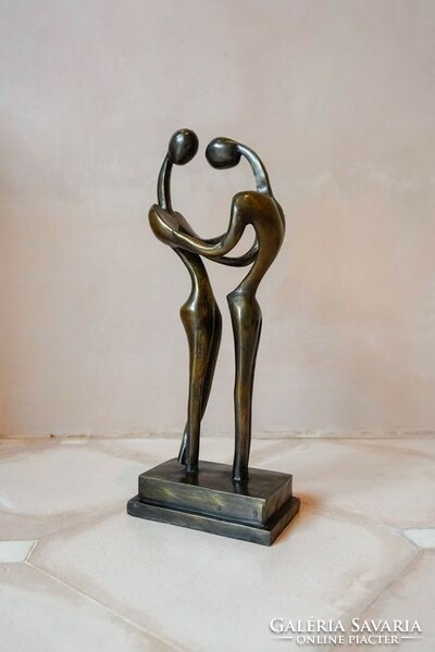 Art Deco-Érintés-﻿ Nagy méretű bronz szobor 44 cm