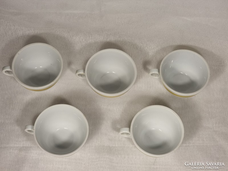 Rare Zsolnay porcelain cups/coffee cups, painted yellow. 1970s with five-tower sign