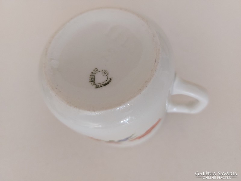 Old floral porcelain mug folk tea cup
