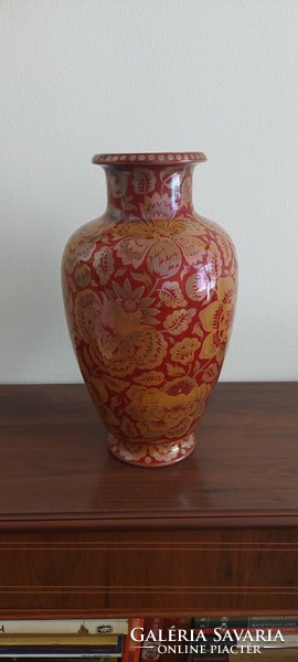 Zsolnay pajzspecsétes eozin nagy váza 34 cm