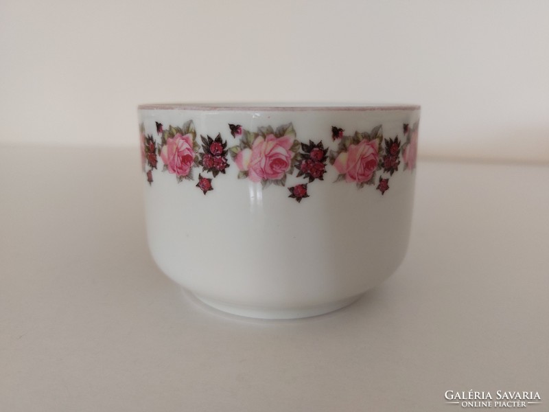 Régi Karlsbadi porcelán rózsás csésze vintage bögre
