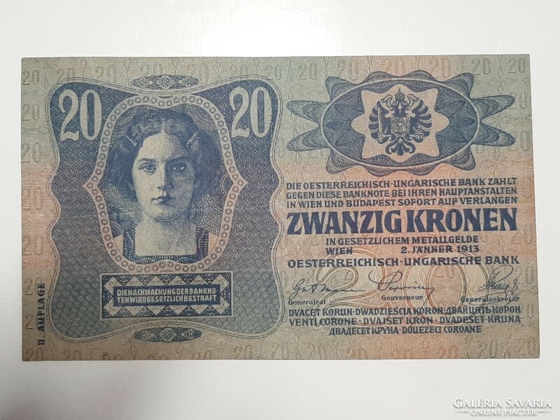 20 Korona 1913 vf slipped, oblique printing on the Hungarian side ii. Expenditure