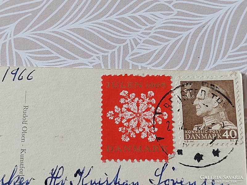 Régi képeslap 1966 levelezőlap havas táj