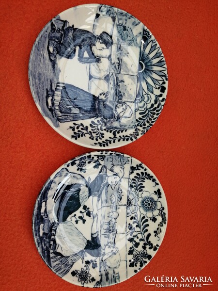 "Delfts" (BOCH BELGIUM), 6 db porcelán kis tálka, pohár alátét, dekoráció