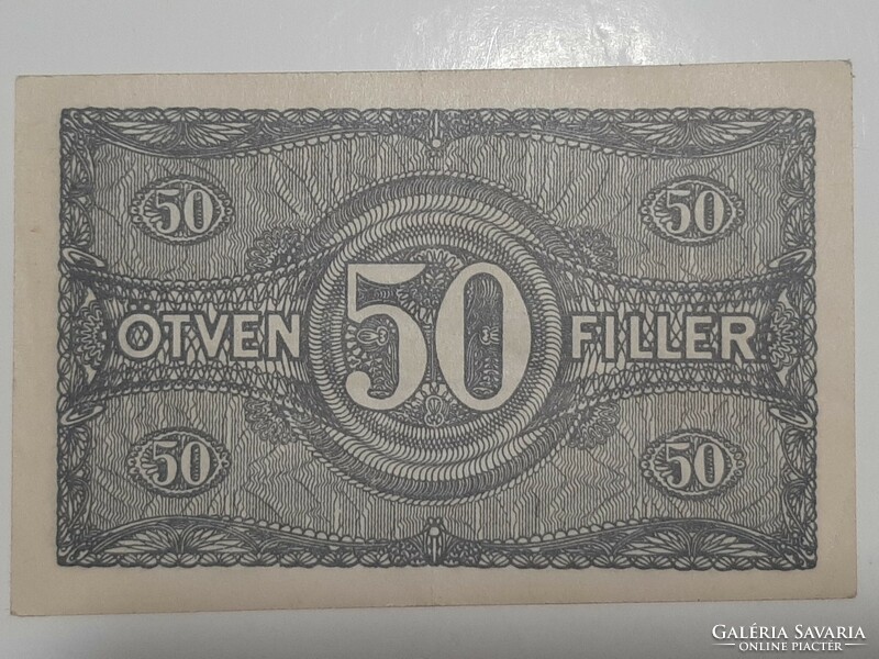 50 Filér 1920 unc minimally overprinted