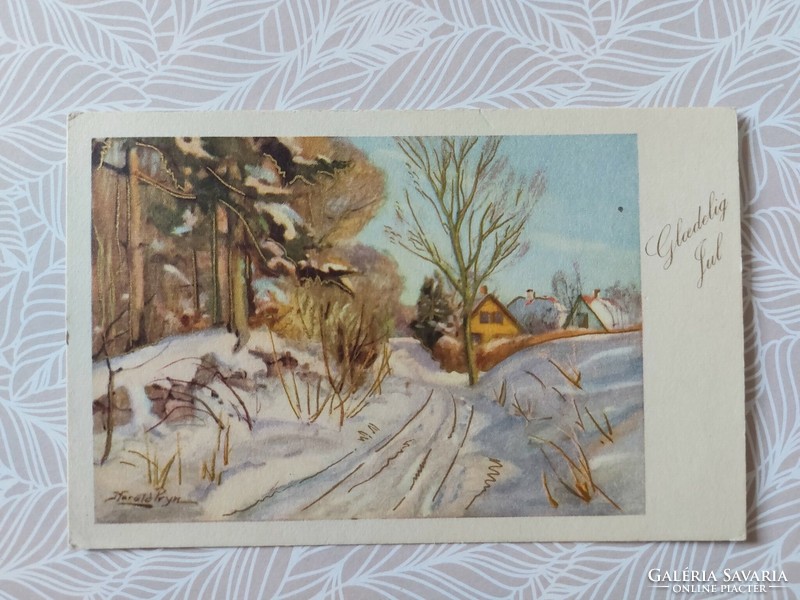 Régi képeslap 1960 levelezőlap havas táj