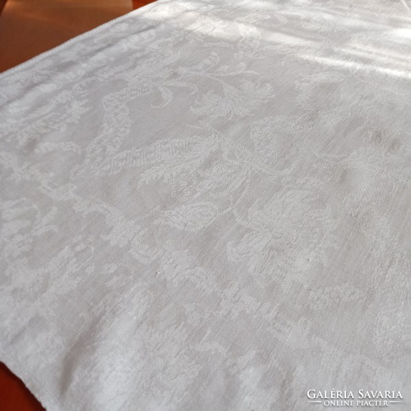 Antik selyemdamaszt asztalterítő, 90 x 80 cm