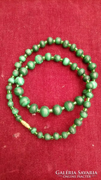 Old beautiful malachite necklace with original clasp