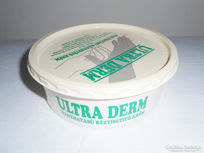 Retro Ultra Derm nagyhatású kéztisztító krém műanyag doboz - Egyesült Vegyiművek - 1980-as évekből