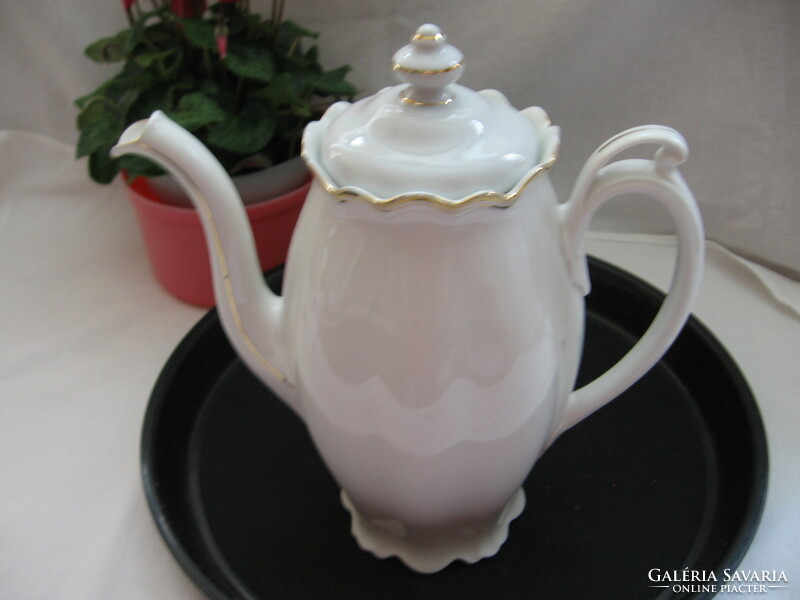 Antique mz Czech porcelain jug gold-white