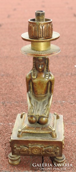 Antik neo-empire figurális tömör bronz asztali lámpa test