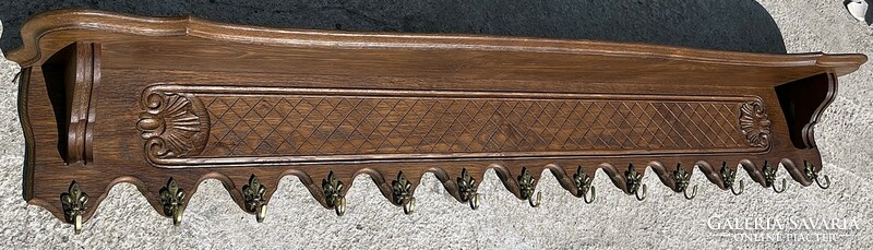 160cm tölgyfa fogas, bronz akasztókkal.