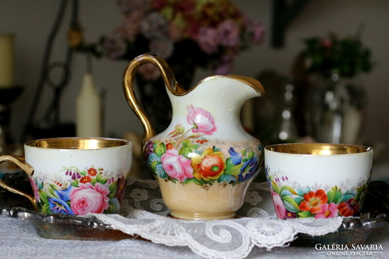 Antique f & m fischer & mieg victorian style hand painted fine china cup collector's item