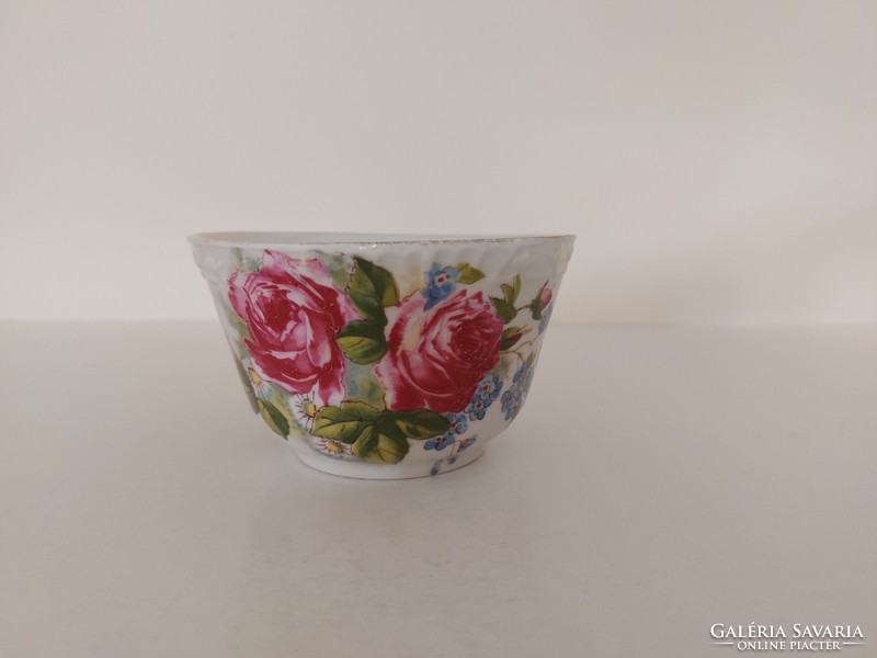 Old rosy forget-me-not porcelain cup folk vintage mug