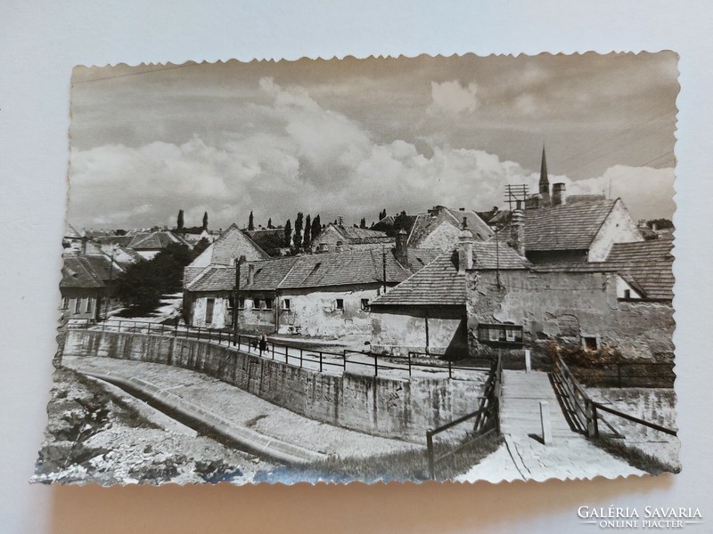 Old postcard photo postcard bank of Sopron Ikva stream