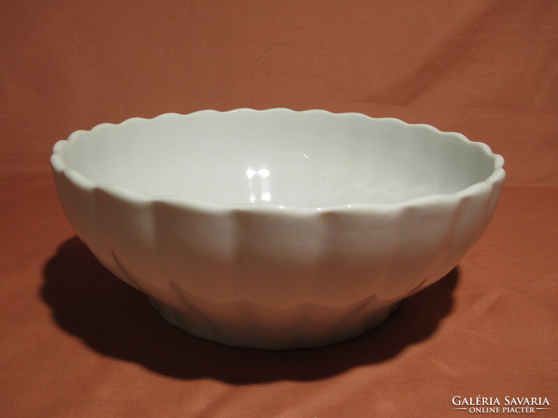 Old white ribbed porcelain bowl