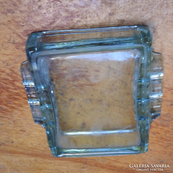 Pale blue glass ashtray