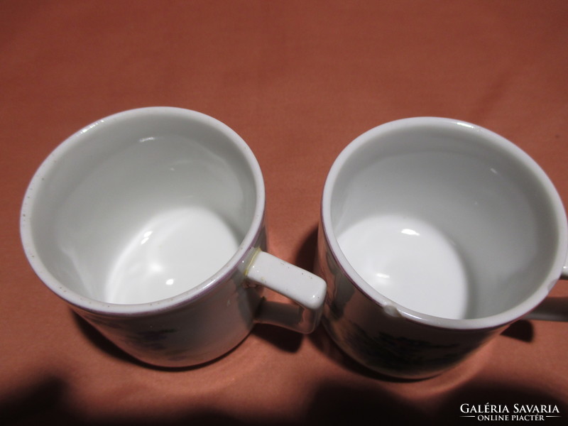 2 Zsolnay forget-me-not coffee cups, small mugs