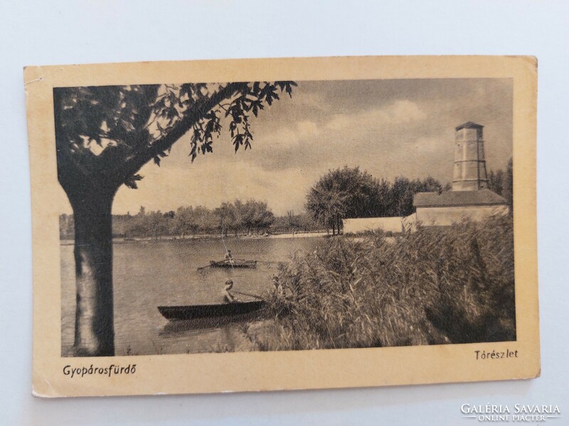 Old postcard photo postcard Gyopárosfürdő lake detail