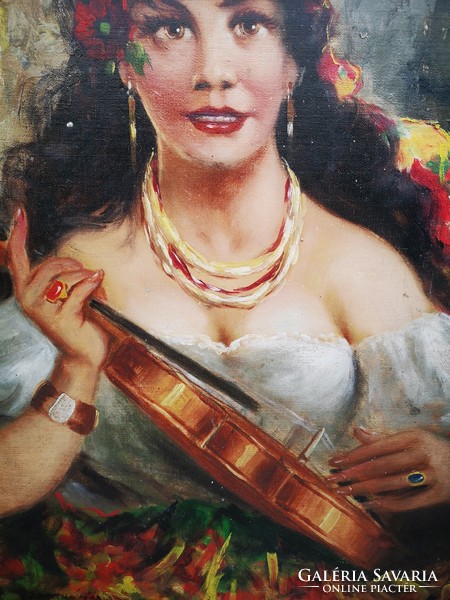 Mária Szánthó - gypsy girl with a violin