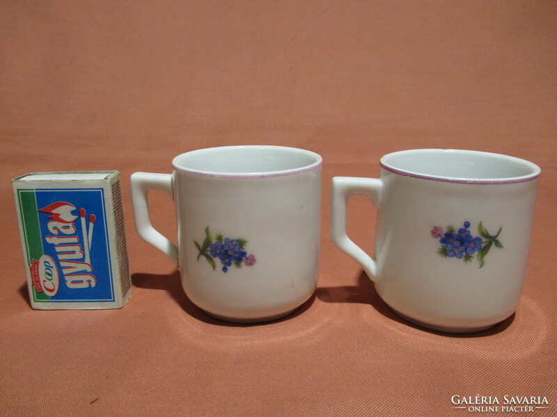 2 Zsolnay forget-me-not coffee cups, small mugs
