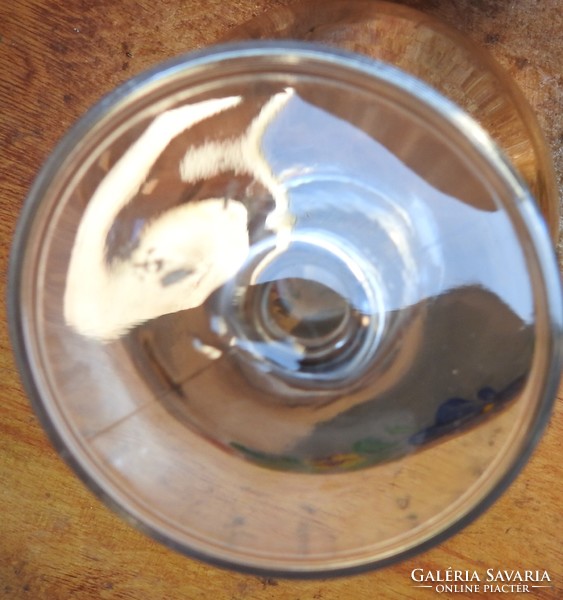 St. Gilgen / Wolfgangsee tájképes talpas üveg pohár, kehely