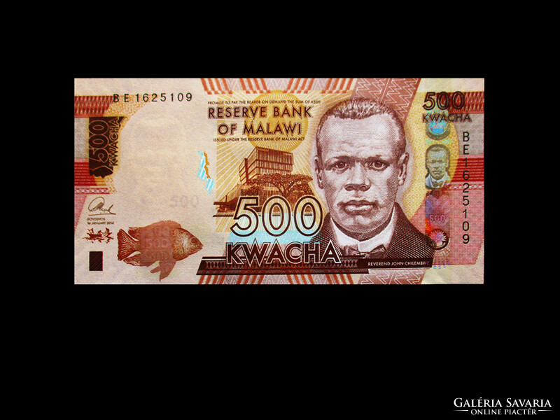 UNC - 500 KWACHA - MALAWI - 2014 (John Chilembwe - a hős...arcképével!)