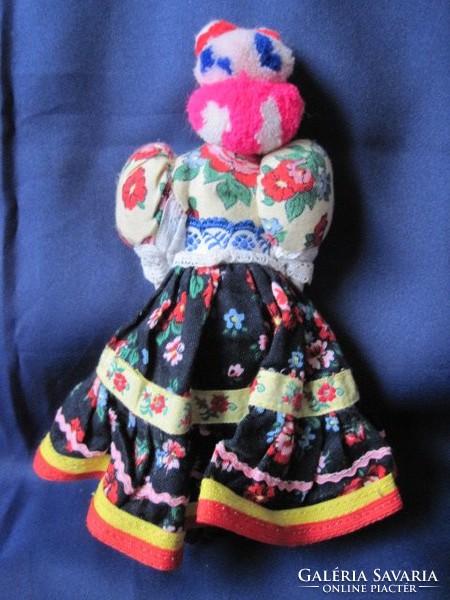 Porcelain doll folk art doll Matyó wearing 18.5 cm
