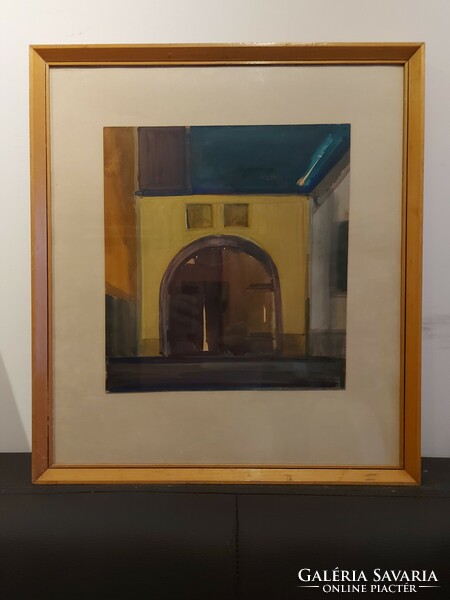 Oláh Józsefné, old gate c. Picture signed painting 228