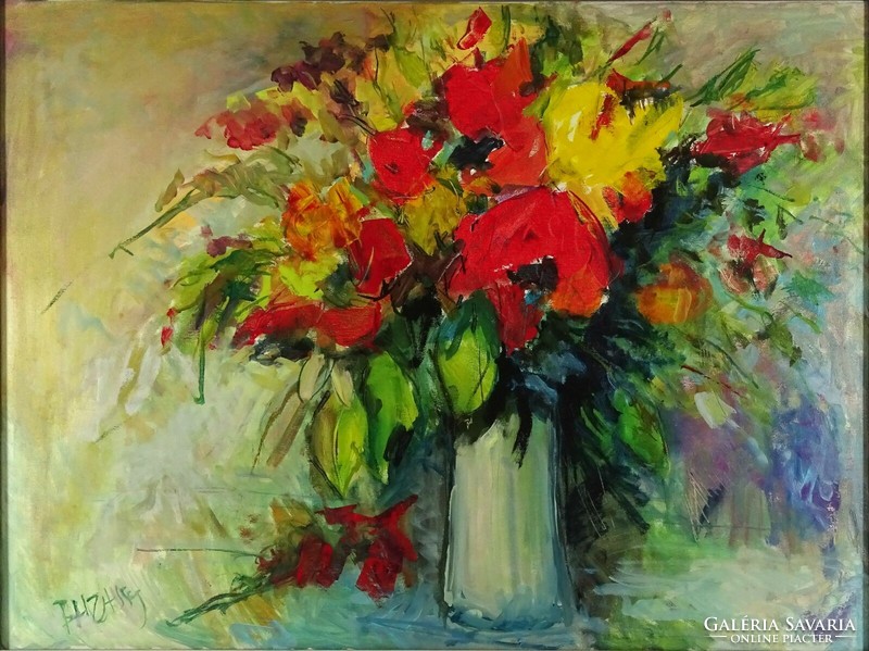 1K343 XX. századi művész : Asztali virágcsendélet vázában