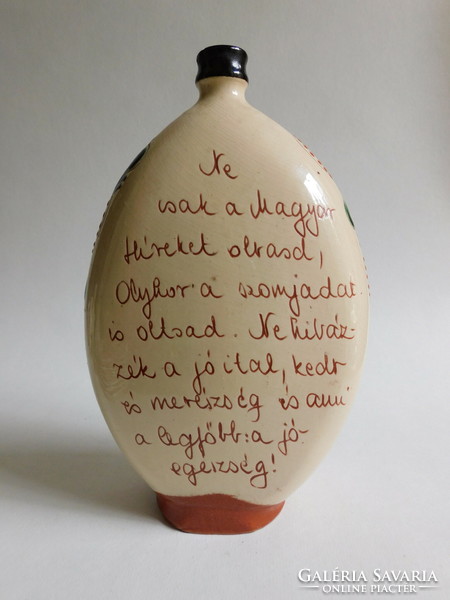 Popular botella with inscription, presumably from Karcagi