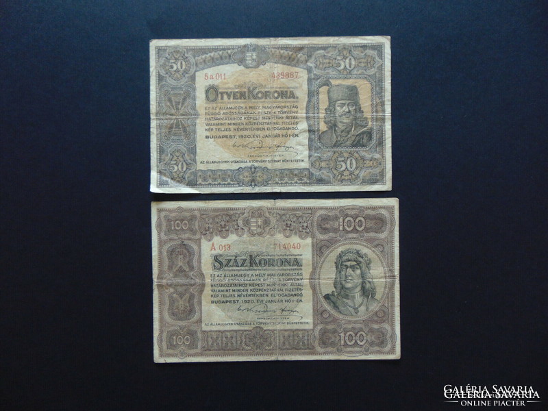50 korona 1920 - 100 korona 1920 LOT ! 02
