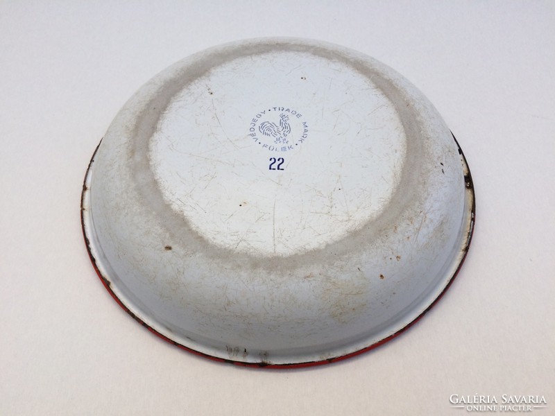 Fülek Zománcgyár régi zománcozott zománcos vintage fém tányér