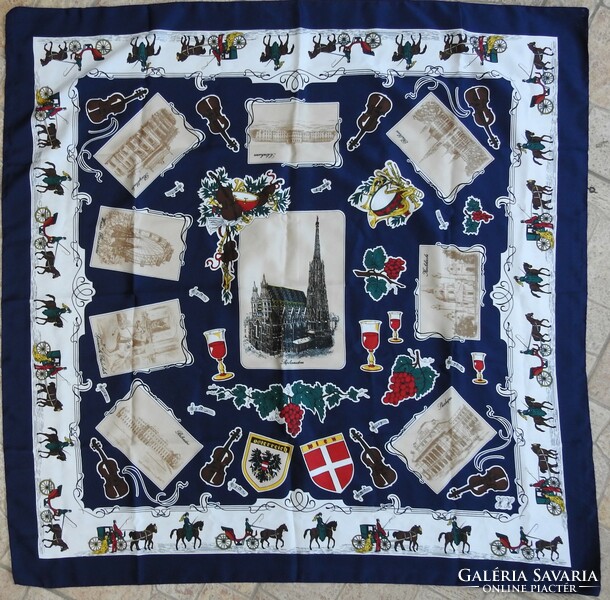 Austria / österreich / landmarks on scarf Italian shawl