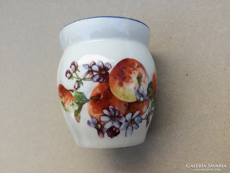 Régi porcelán csupor szilke almás virágos bögre