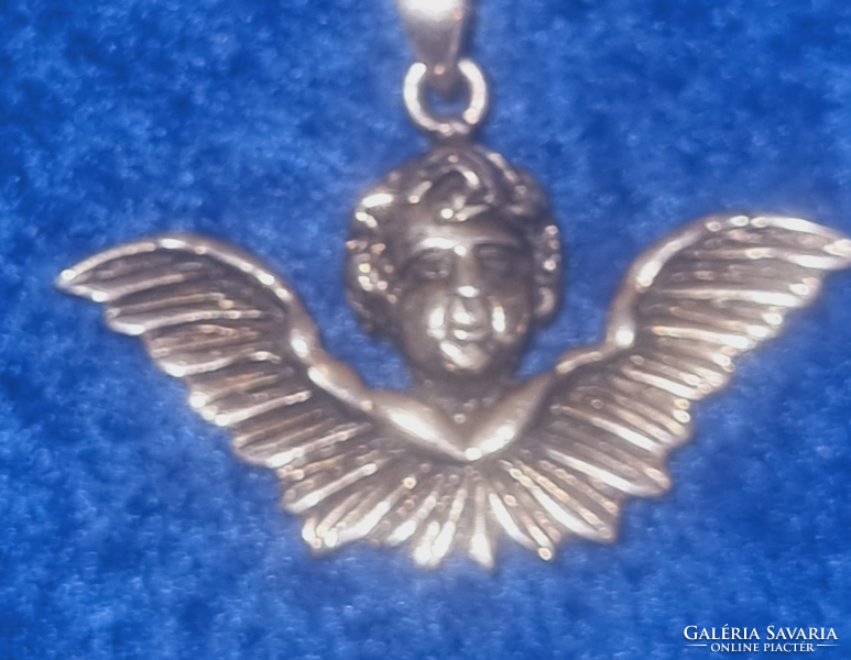 Antique silver pendant angel